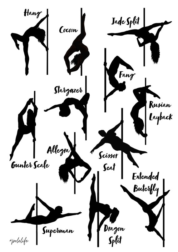 Pole Dancing Moves & Poses Silhouette Wall Art Artwork Pole Dance, Pole  Dancer, Dancer, Gift, Birthday, Picture, Poster 
