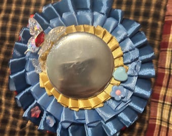 Blue and Red 58 mm Double Rosette with Key Chain for Ita Bags