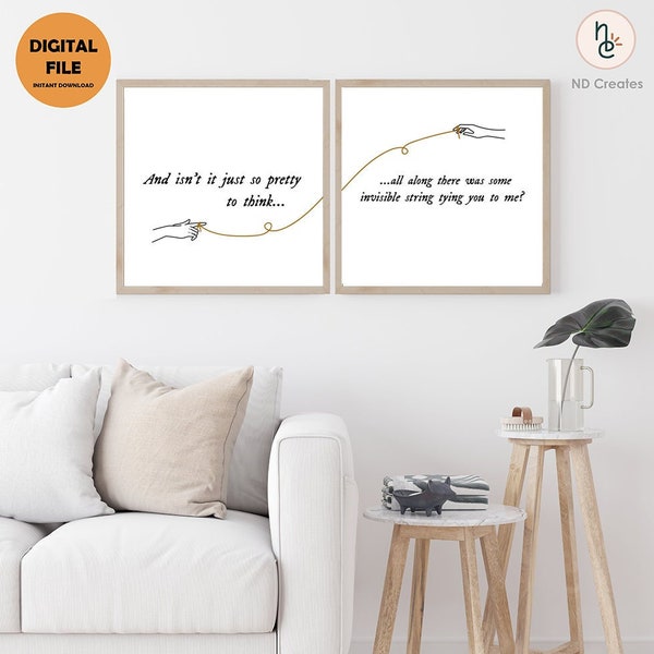 Invisible String - Custom Printable. Boyfriend/ girlfriend gift for anniversary or Valentine's Day