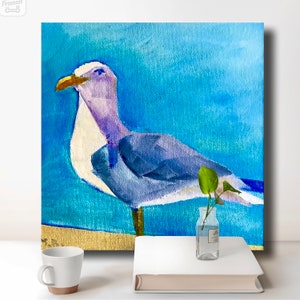 Seagull art Seagull decor coastal artwork
