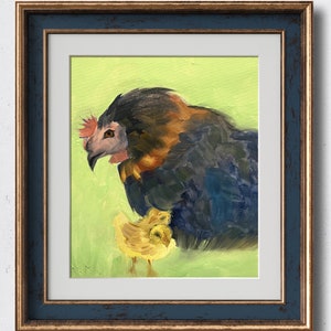 Huhn-Malerei, Hühner-Wandkunst, Hühnerdekorationen