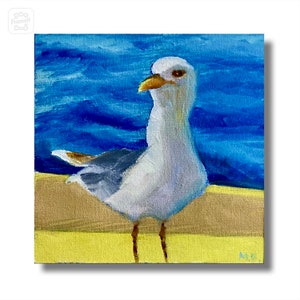 Seagull art Seagull decor coastal artwork