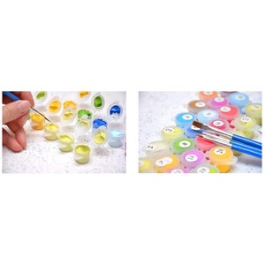 Kit Peinture Par Numéros Fleur Abstraite, Toile Et Pinceaux Inclus, Débutant