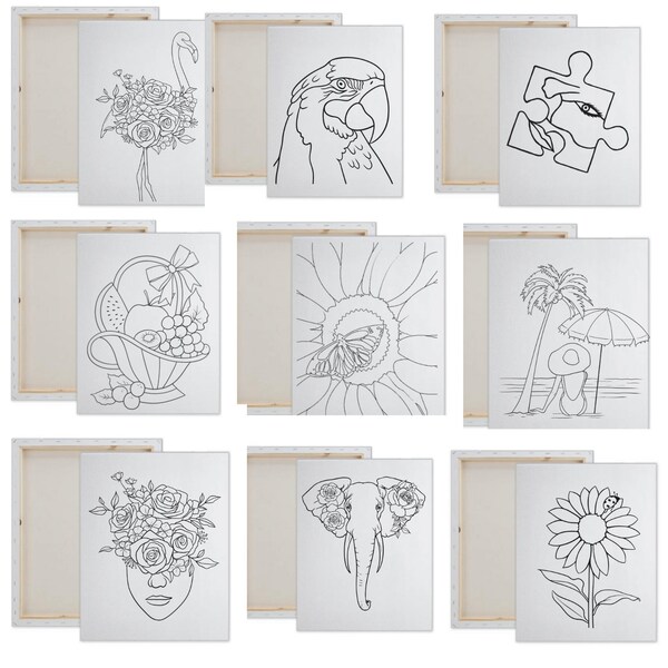 12 pack pre drawn canvas etsy