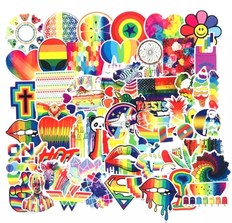 Rainbow Pride Set of Random Stickers/ Car Stickers/ Bumper Etsy