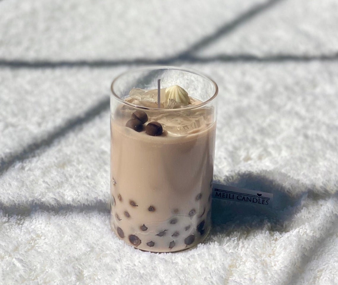 Classic Milk Tea Candle Bubble Tea Candle Boba Drink Etsy