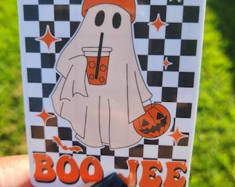 BooJee Waterproof Sticker | Halloween Ghost Sticker | Boo Sticker | Spooky Ghost Sticker | Spooky Vibes Sticker | Halloween Party Favor