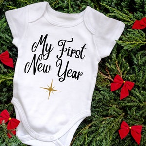 My First New Year Baby Bodysuit | 2022 New Year Baby Outfit | Happy New Year 2022 | 1st New Years Baby Bodysuit | Cute Baby New Year