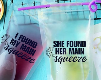 She Found Her Main Squeeze Drink Pouches | Bridal Shower | Lemon Bridal Shower | Citrus Shower | Party Favors | Lemon Squeeze | 2024 Wedding