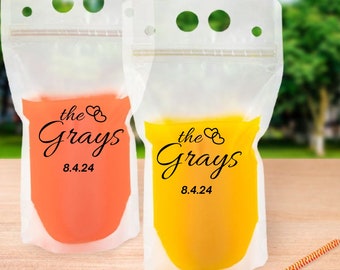 Personalized Wedding Party Favors | Wedding Drink Pouches | Wedding Gift | Personalized Gifts | Thank You Favors | Bridal Shower