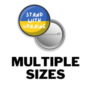 Stand With Ukraine Pin Back Button | Ukraine Button | Ukraine Peace | Ukrainian People |