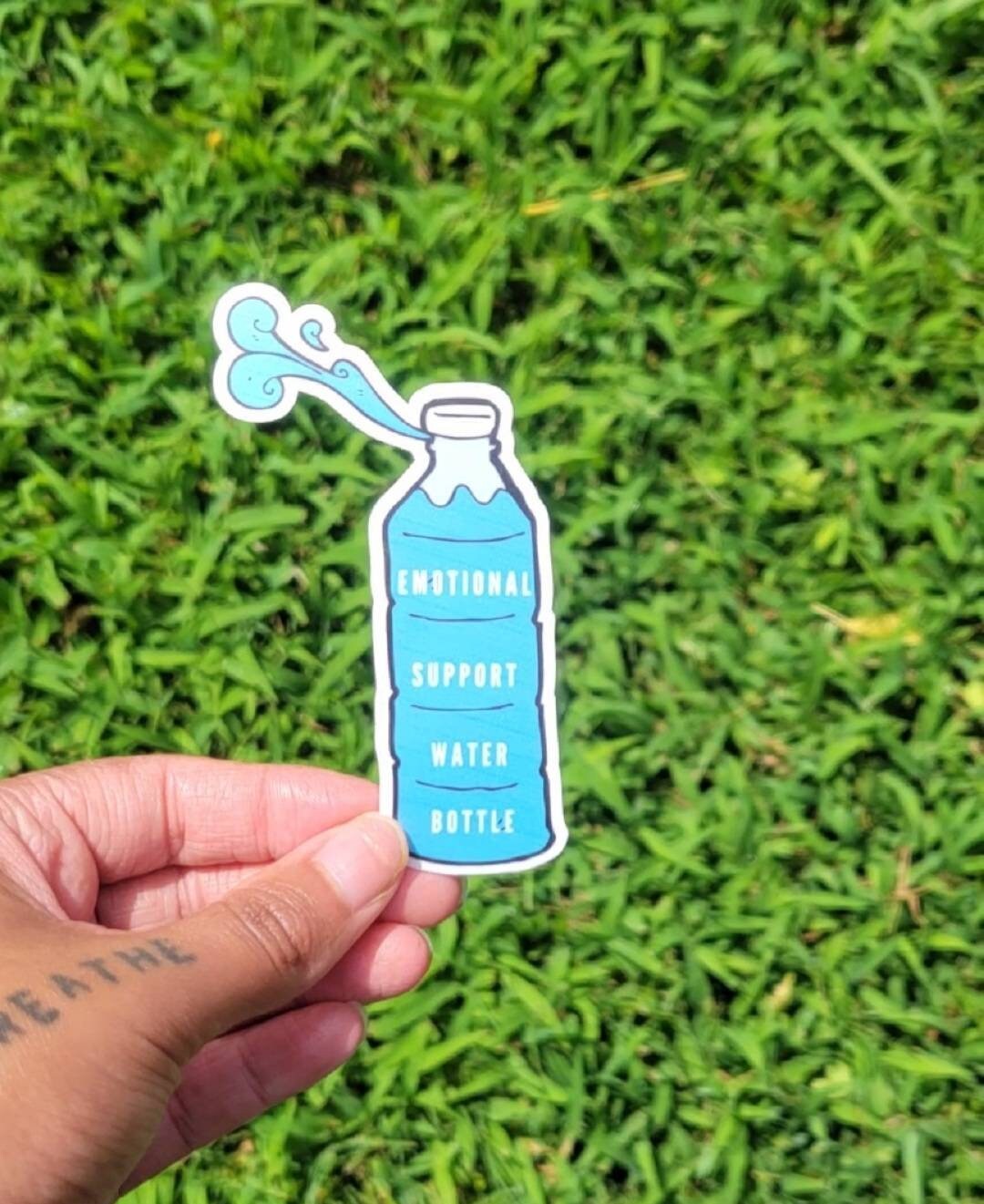 Emotional Support Water Bottle Waterproof Sticker | Motivational ...