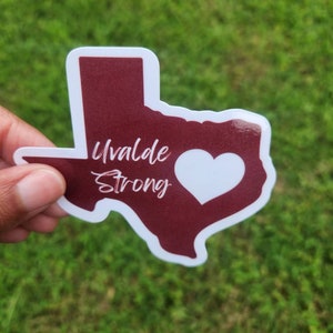 Uvalde Strong Waterproof Sticker | Uvalde Texas | Maroon | Pray For Uvalde | Uvalde Strong | Remember Uvalde | Uvalde shooting | Ban Guns