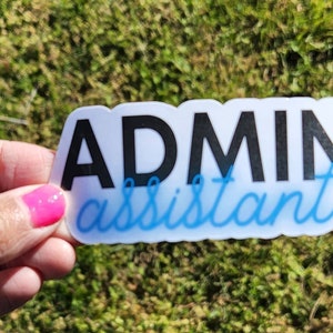 Hello Admin Sticker Admin Assistant Waterproof Sticker | Administrative Professionals Gift ...
