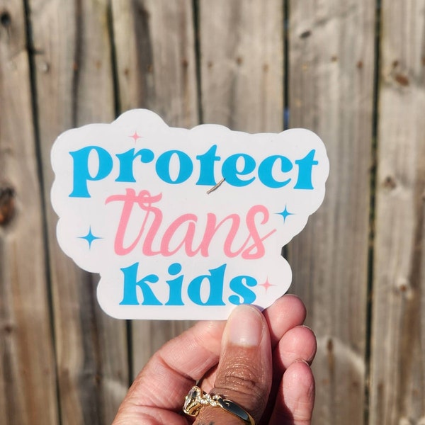 Protect Trans Kids Waterproof stickers | LGBTQ Stickers | Trans Sticker | Transgender Sticker | Trans Rights Sticker | Pride Month