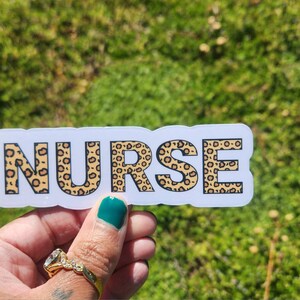 Leopard Nurse Waterproof Sticker | Nurse Gift | Nurse Appreciation Day | Healthcare Sticker | Registered Nurse | Nurse Graduation Gift