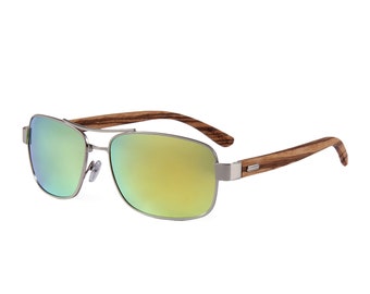 Zegami Men's Wooden Sunglasses with Case