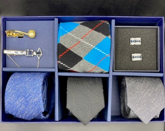 The Perfect Gift Box Tie Clip Necktie Socks and CuffLinks