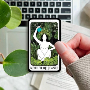 tarot card sticker, mother of plants sticker, plant sticker, gift for plant lover, dark cottagecore sticker, forestcore sticker, plant mom