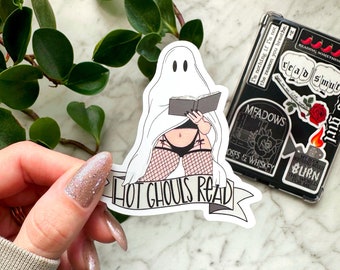 hot ghouls read, bookish sticker, kindle sticker, spooky season sticker, halloween book sticker