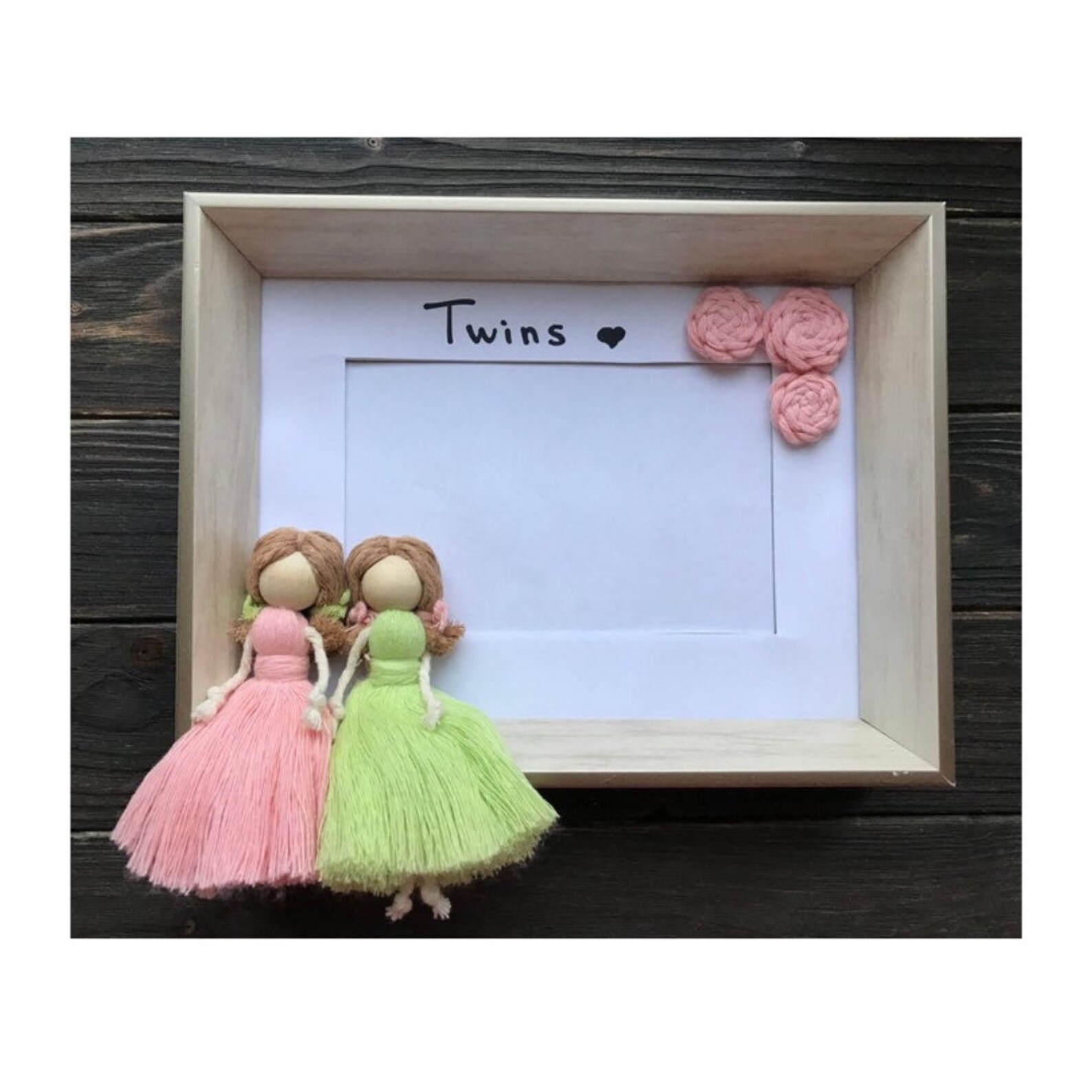 Girls Twins photo Frame Twins picture frame Sisters photo Etsy