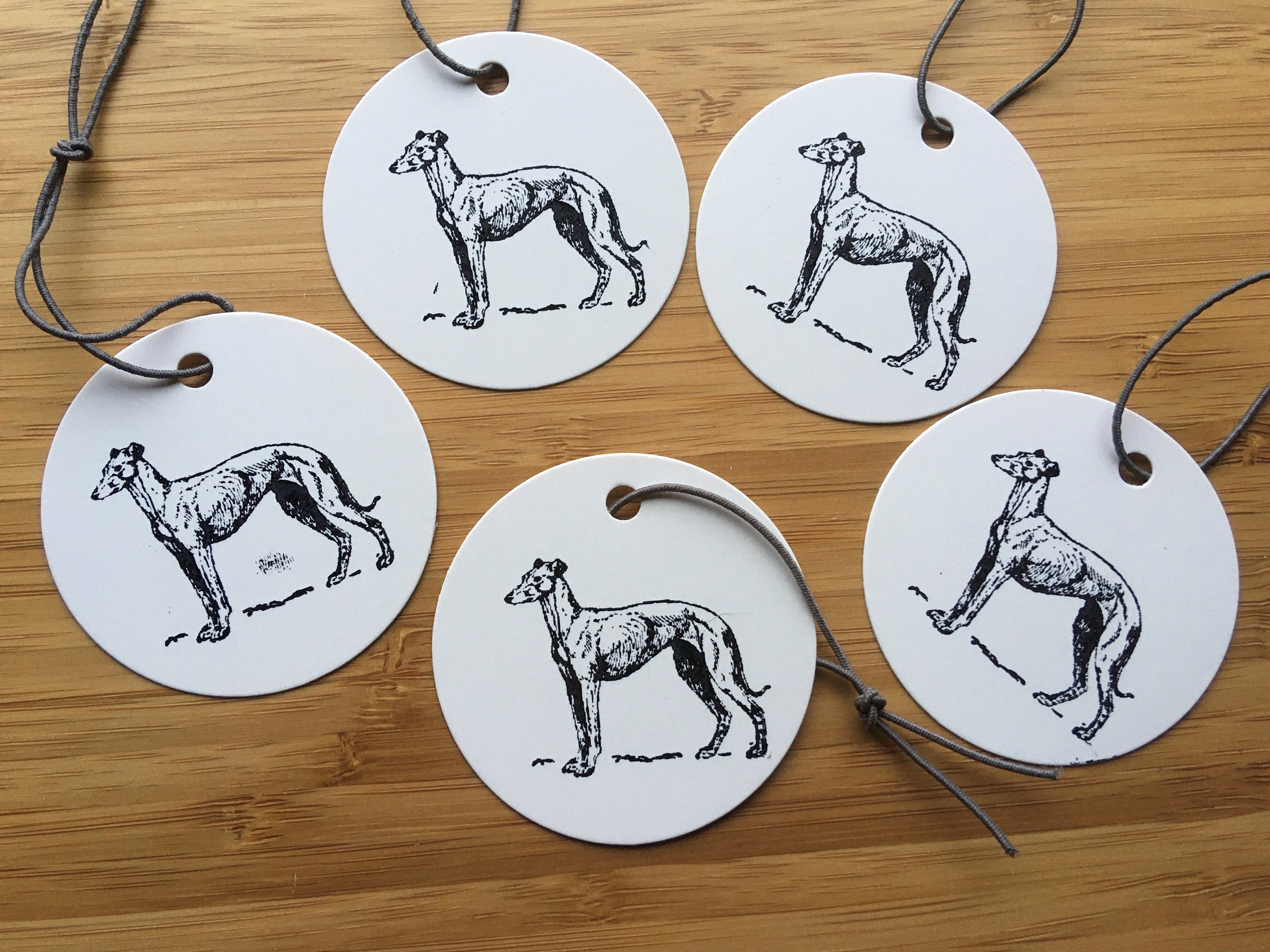 Whippet Gift Tags Sighthound Gift Tags Lurcher Gift Tags Greyhound Gift Tags Galgo Gift Tags Gift Wrapping Dog Gift Tags Hand Printed Tags