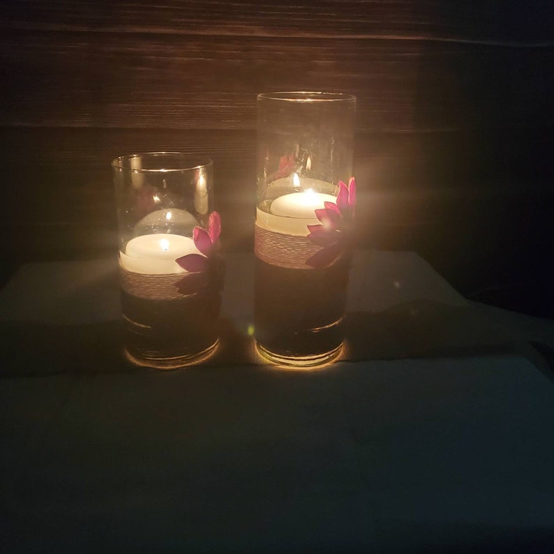 candles included Personalized floating candle vase or flower vase