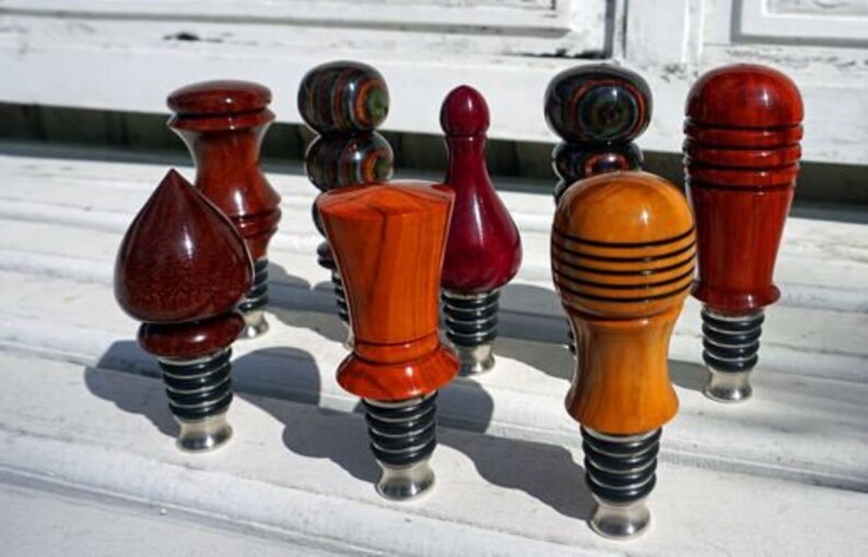 Hand Made One of a Kind Stainless Steel Bottle Stoppers