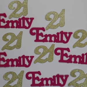 21. Geburtstag Dekorationen, Name Konfetti, Benutzerdefinierte Konfetti, personalisierte 21. Geburtstag Dekoration, personalisiertes Alter Konfetti.