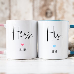 Hers & His Mug Set, New Couple Mug, Gift for him, Gift for her, Anniversary Gift, Wedding gift, Engagement Gift, Bridal Shower Gift