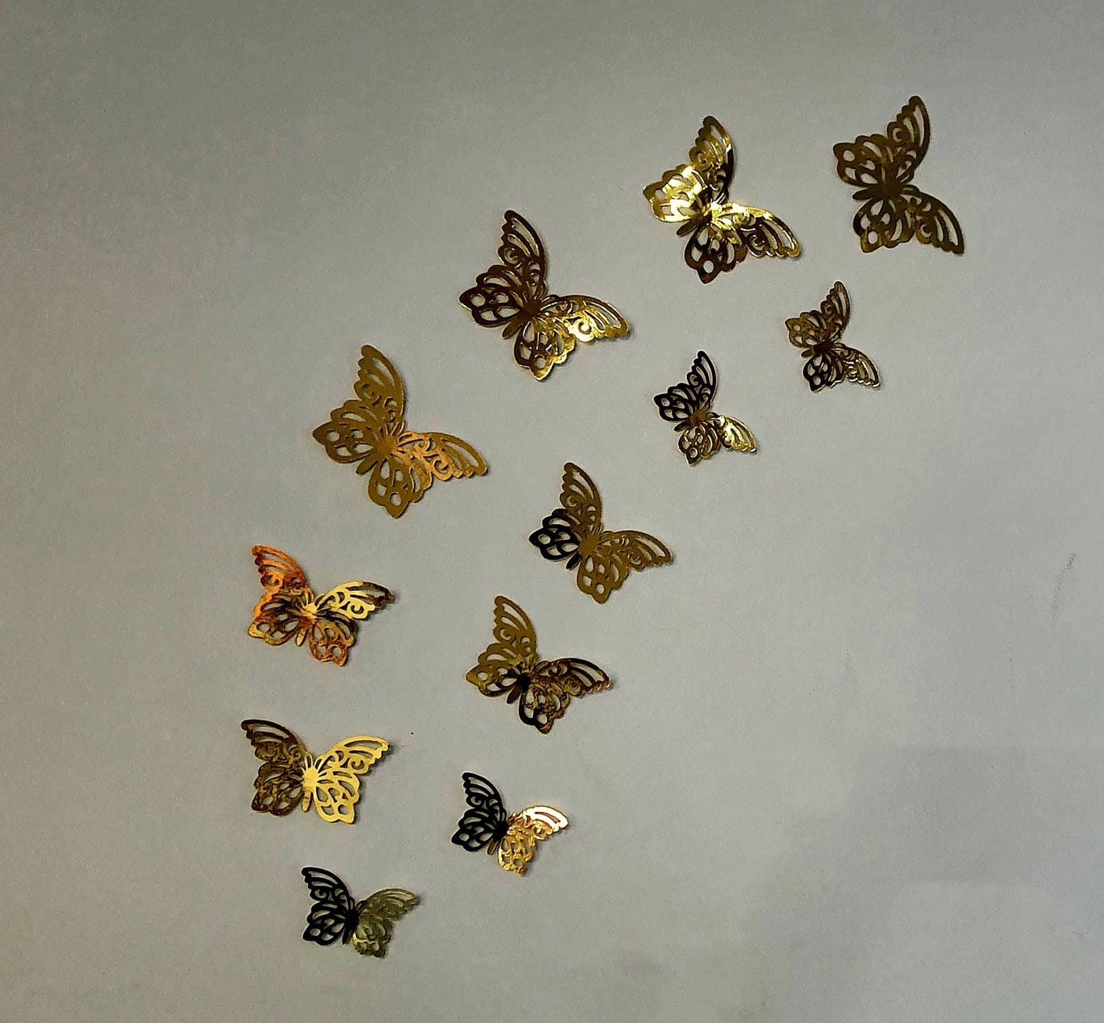 Gold Butterfly 12 Pcs Butterfly Wall Decor for Home - Etsy