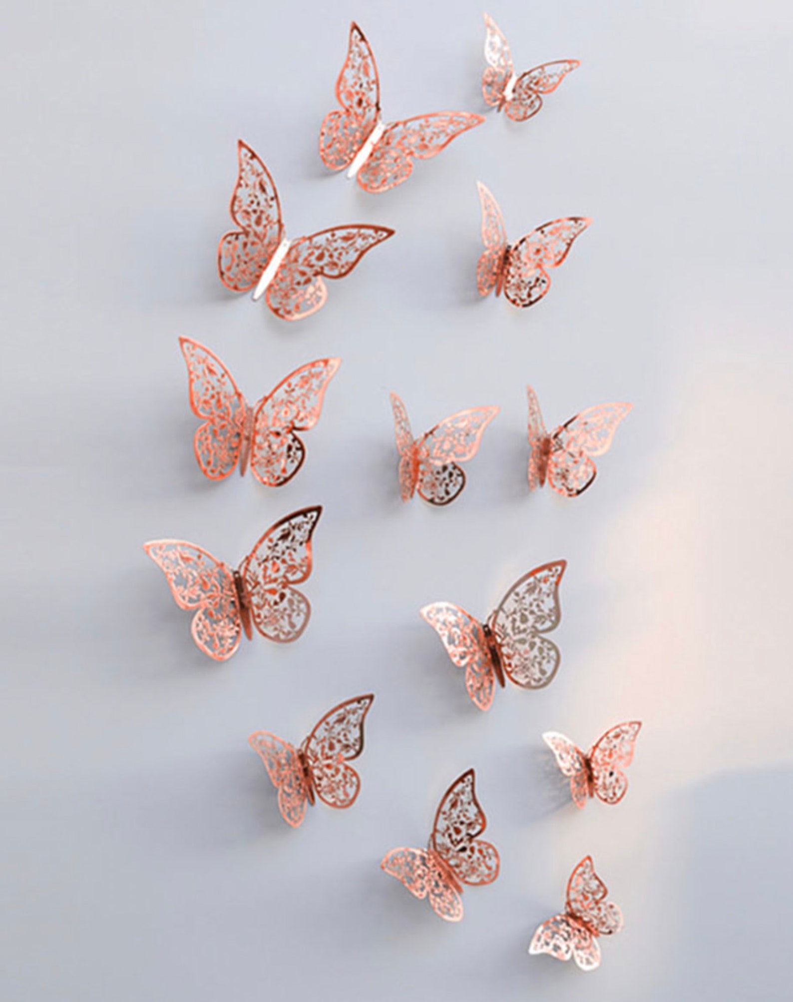 Rose Gold Butterfly 12 pcs 3D Butterfly Wall Decor For Home Etsy