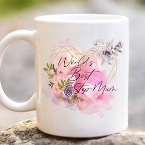 World&#39;s Best Step-Mum Mug, Mothers Day Gift Mug, Cute mum mug, Gift for Mum, Perfect gift for Step-Mum, personalised mug