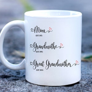Pregnancy Announcement, Mum, Grandma, Great Grandma, Pregnancy Mug, Great Grandma Gift, New Baby Reveal Gift, With Custom Estimate year