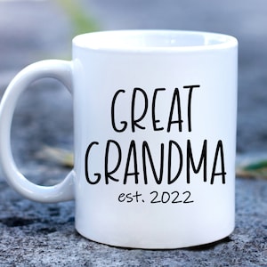Great Grandmother Mug, Pregnancy announcement, Great Grandma Mug,  Customised Grandma Mug, Personalised Gift, Custom Name and Estimate Year