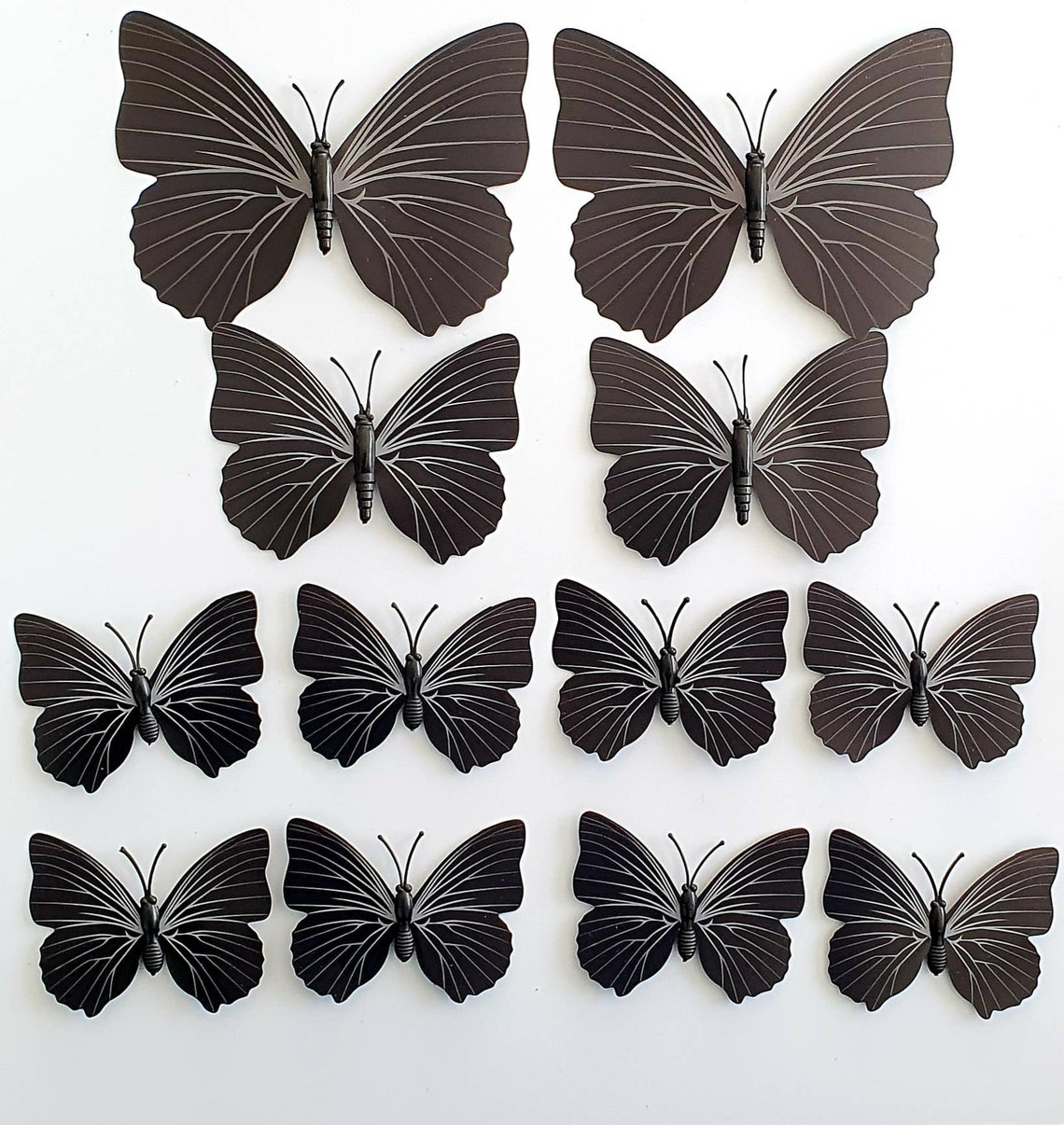Black Butterfly 12 pcs Wall Decor For Home Decoration DIY Etsy