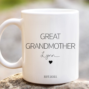 Great Grandmother Mug, Pregnancy announcement, Great Grandma Mug,  Customised Mug, Personalised Gift, Custom Name and Estimate Year