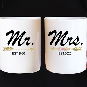 Mr and Mrs Mug, Wedding Gift, Hubby and Wifey Mug, Wedding Mugs, Custom Mugs, Anniversary Gift, Custom Mugs, Bridal Shower Gift