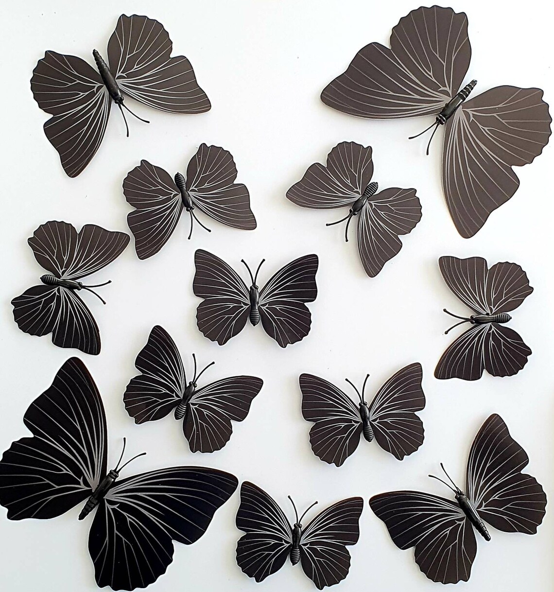 Black Butterfly 12 Pcs Wall Decor for Home Decoration DIY Etsy