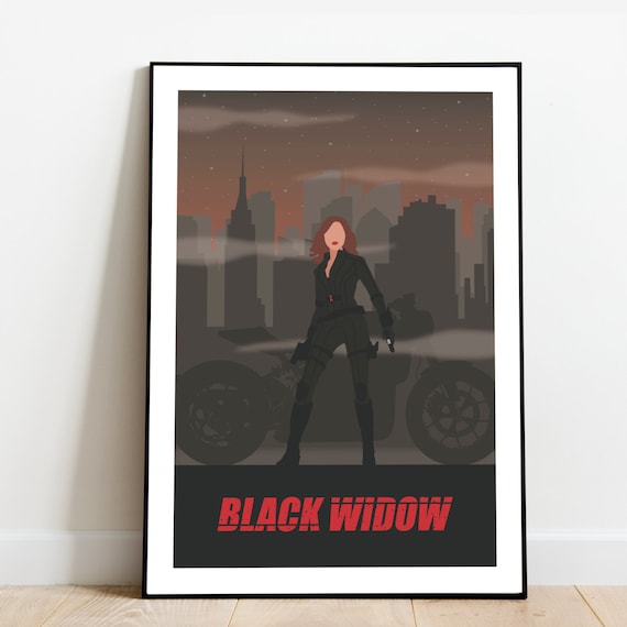 Black Widow Wall Art Marvel Inspired Poster Digital Print - Etsy