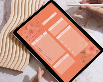 Digital Floral Planner - digital ipad planner, daily weekly monthly planner