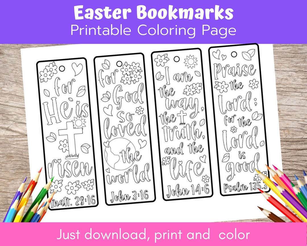 Easter Printable Bookmarks, Coloring Bookmarks, Printable Bookmarks ...