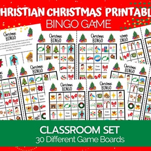 Druckbares christliches Weihnachtsbingo, religiöse Weihnachtsaktivität, Sonntagsschulaktivität, christliche Jugendgruppenaktivität