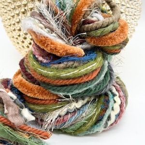 Yarn Sample Bundle: COZY CABIN 20 Unique Fiber Yarns  Gift Wrapping Journals Weaving