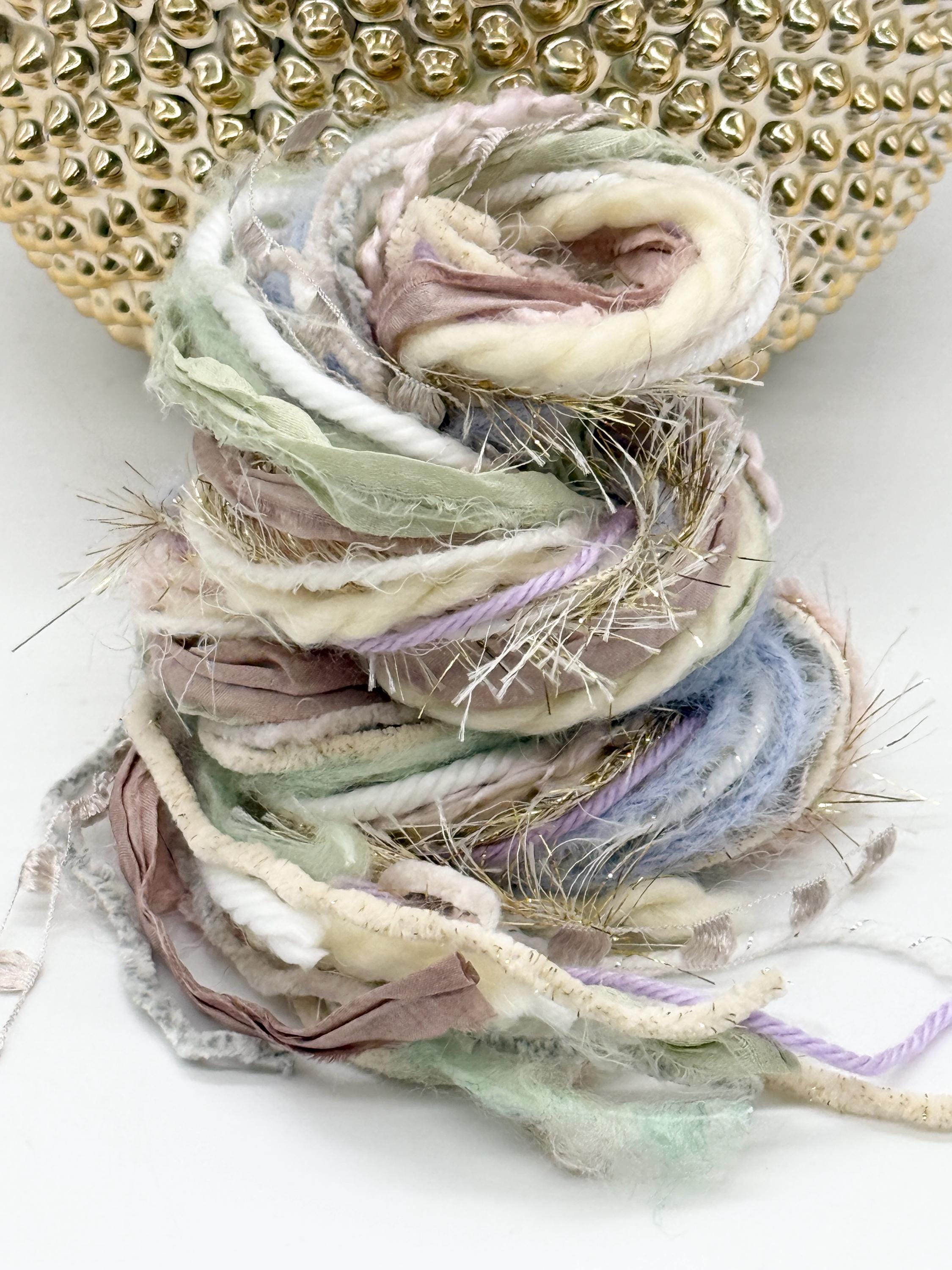 Mixed fiber pack FAIRY WINGS 15 yards total (1 yards of each) for junk journals weaving crafting