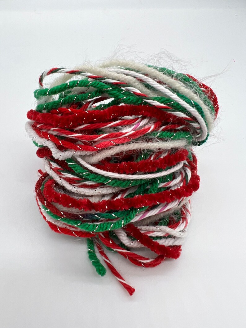 Candy Cane Fiber Yarn Collection 10 Yards Total 1 Yards of Each Color ...