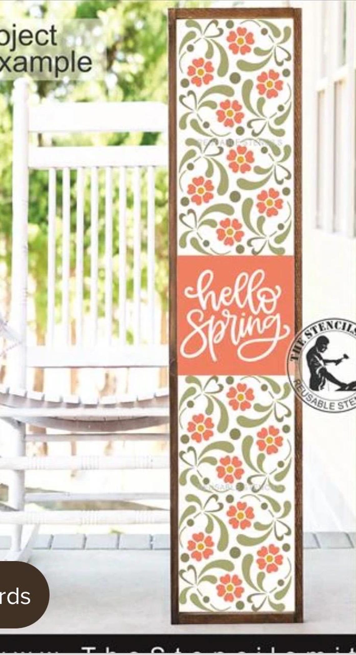 Primitive Spring Porch Sign, Seasonal Porch Sign, Spring Pattern Sign ...