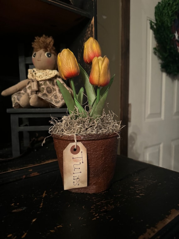 primitive faux tulips