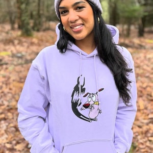 Courage Cartoon Embroidered Hoodie