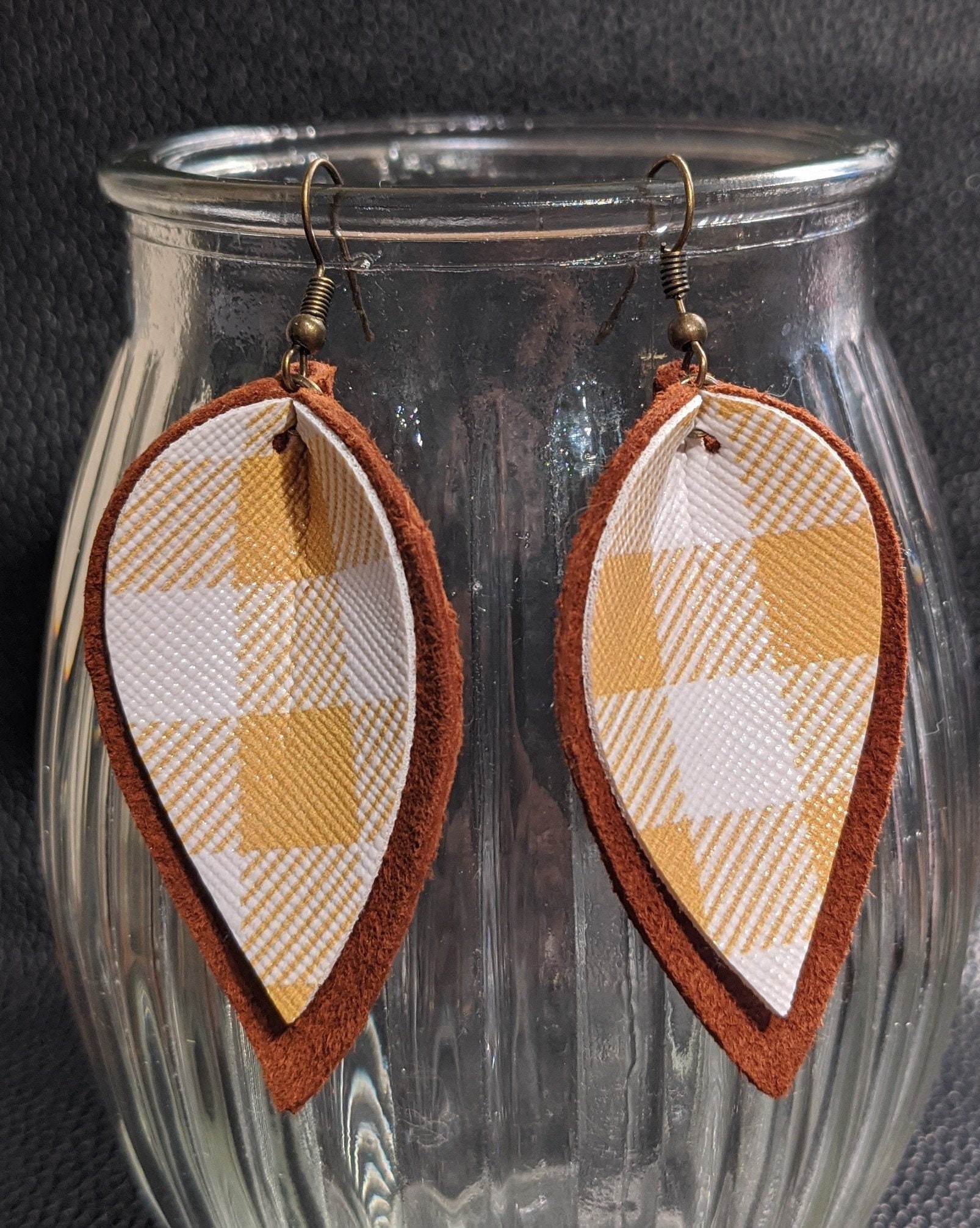 Faux Leather Earrings Etsy